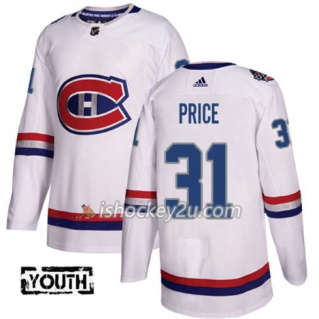 Børn NHL Montreal Canadiens Trøje Carey Price 31 Adidas 2017-2018 Hvid 100 Classic Authentic